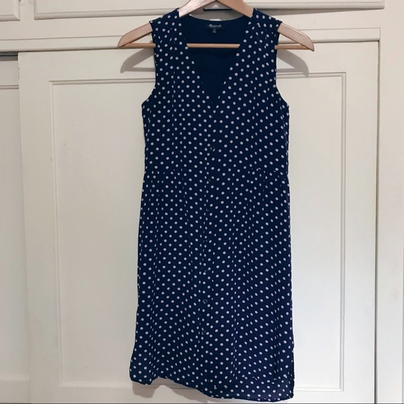 Madewell Silk Dot Button Front Dress - Picture 2 of 3